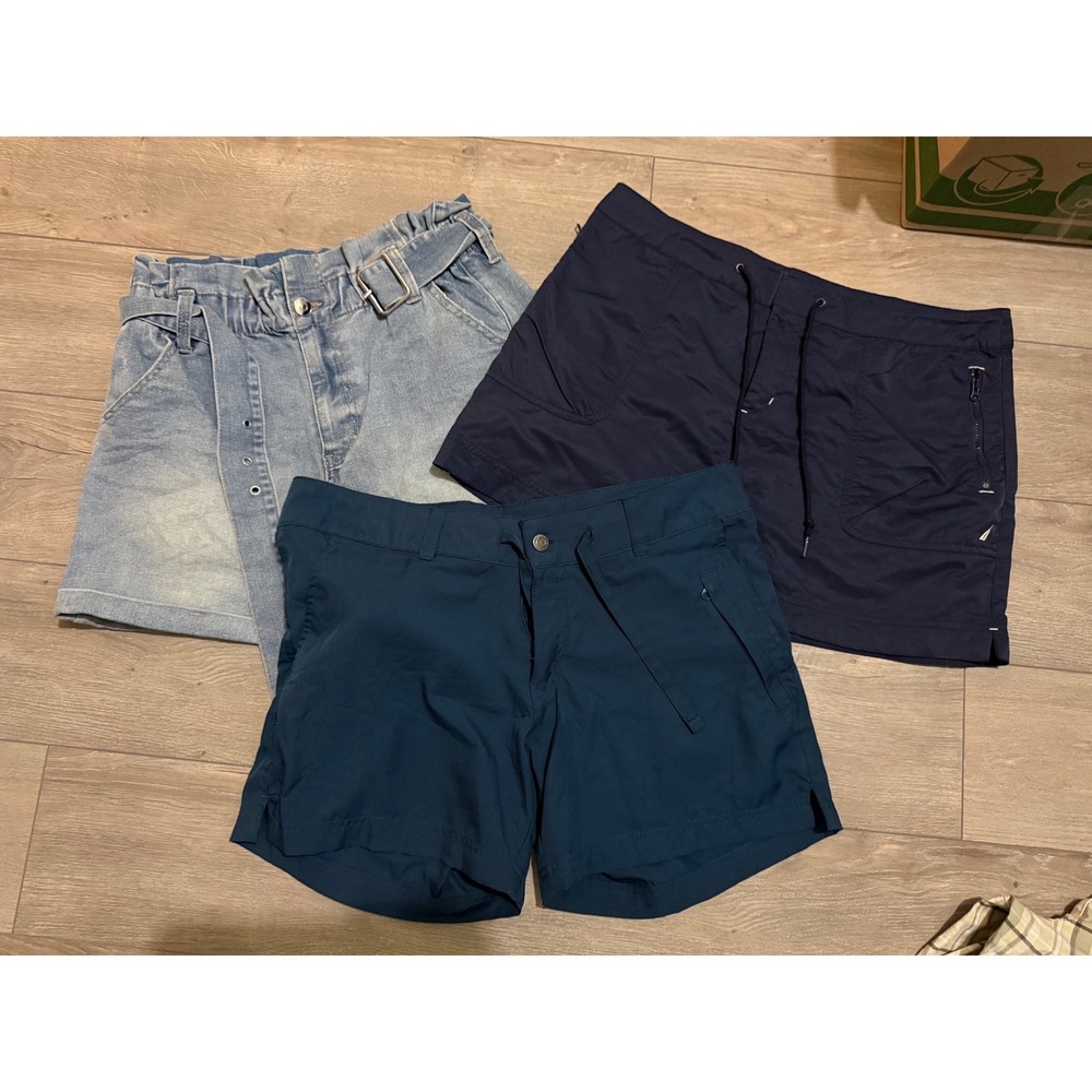 Womens Shorts Bundle Magellan Nautica No Boundaries Denim Hiking Nylon Size M